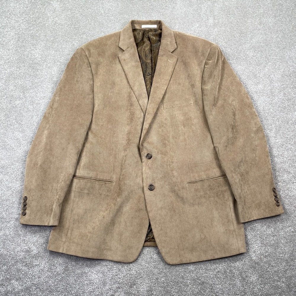 Vintage Chaps Mens Tailored Fit Single Breasted Corduroy Blazer Jacket Size 46